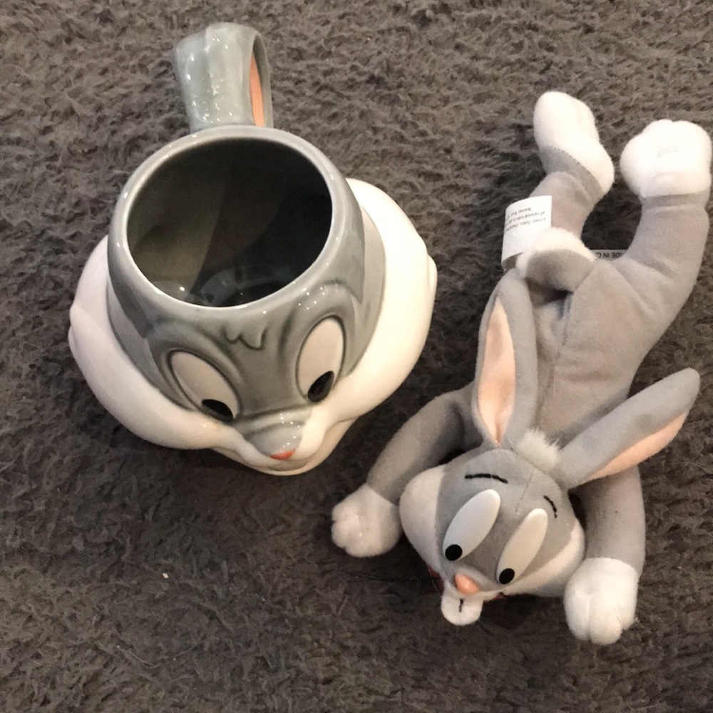 Coffee mug and stuffed animal​